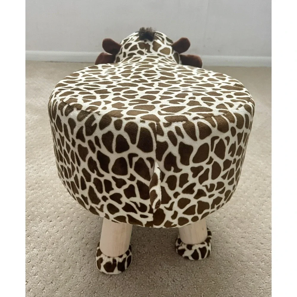 GIRAFFE 3D Padded Soft Animal Shape Brown Child Kids Seat Foot Stool (NWT)